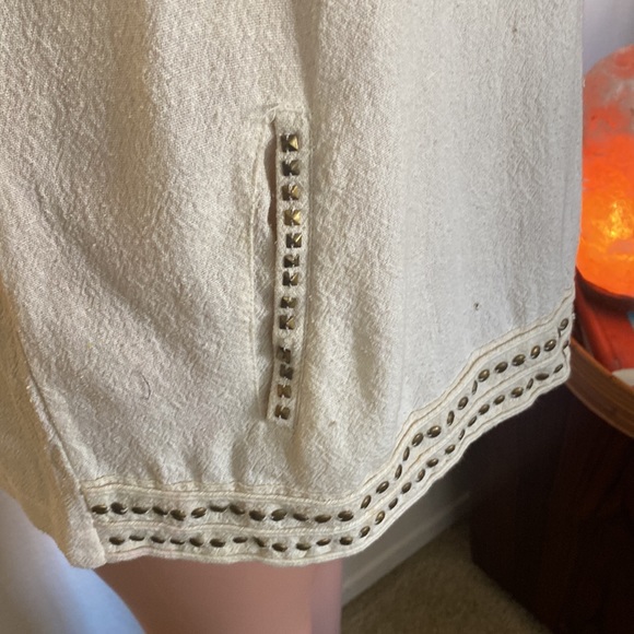 Lucky Brand brass studded linen tunic - Picture 5 of 7